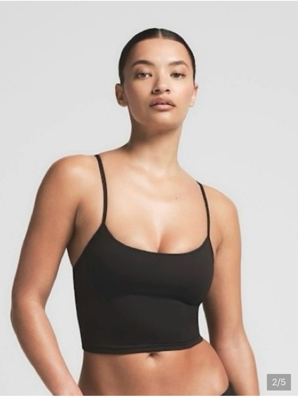 SKIMS Black Scoop-Crop Swim Top - NWT - Onyx - S